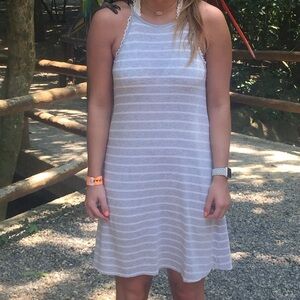 Aerie Gray and White High Neck Dress. Super soft!! Medium